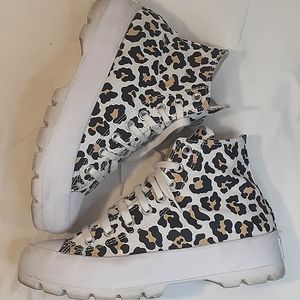 Converse All Star Women's High Top Platform Cheetah Print Sneakers